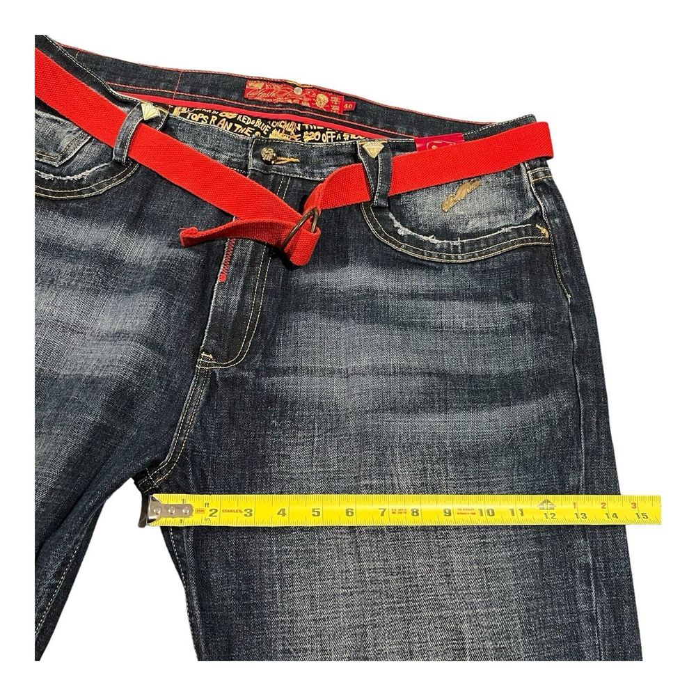 Vintage Baggy Y2K Stash House Denim‎ Jeans size 40 Distressed style RN 0100964 - Picture 6 of 16